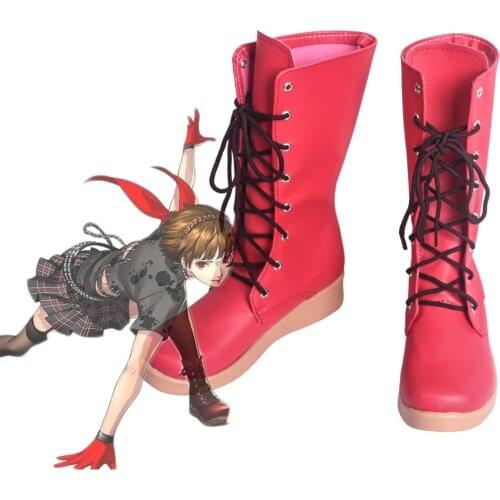 P5D Persona 5 Dancing in Starlight Makoto Niijima Cosplay Boots Red Shoes Custom Made