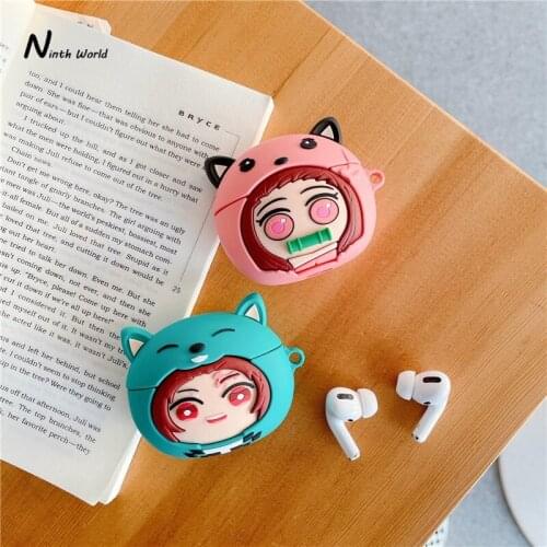 Cute Demon Slayer Tanjirou Earphone Cases For Apple Airpods Pro Cover Silicone Headset Cover For Airpods 1 2 Headphones Case Box