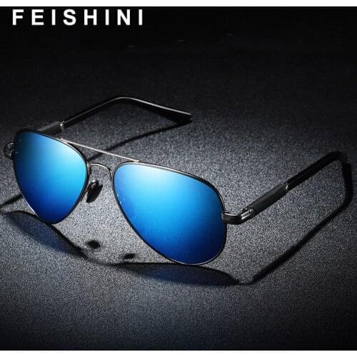 FEISHINI Brand Men Sunglasses Polarized Men Pilot Coating Mirror Sun Glasses Driver oculos Male Eyewear Accessories For Men