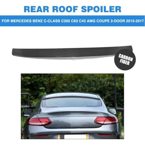 Carbon Fiber / FRP Car Rear Roof Boot Wing Lip Spoiler For Mercedes-Benz C Class C205 C63 C43 AMG S C200 Coupe 2015 - 2017