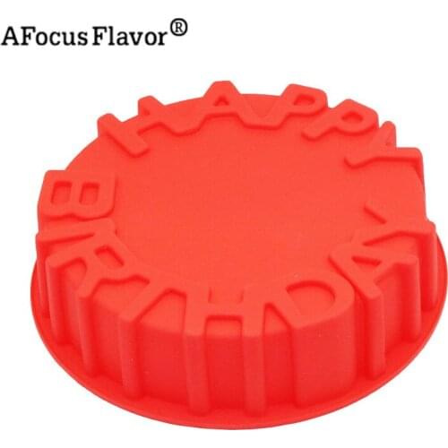 Happy Birthday Birthday Cake Biscuit pie mold Silicone Handmade Stencil Natural Soap Mold Kitchen Baking Utensils Decorative