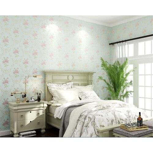 Beibehang three-dimensional pastoral floral nonwoven 3d wall paper warm pink childrens bedroom girl bedroom European wallpaper