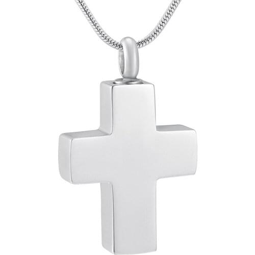 TOP Quality Cremation Jewelry Stainless Steel Cross Urn Ash Keepsake Pendants Necklace with 50CM Chain Hold Ashes Religious Gift