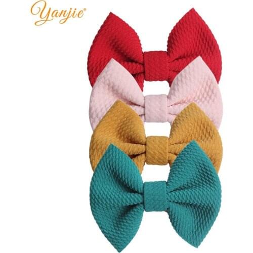 10pcs/lot Solid Hair Bows 4'' Waffles Bow Barrettes Hair Clips For Women DIY Girls Hair Accessories For Women Party Mujer