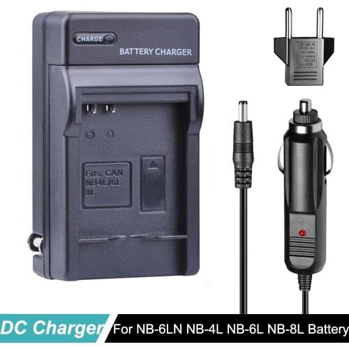 NB-6LN NB-4L NB-6L NB-8L Battery Charger + EU Plug Car Charger for Canon NB 4L 6L 8L IXUS 100 110 30 IS IXY Digital 10 SD300