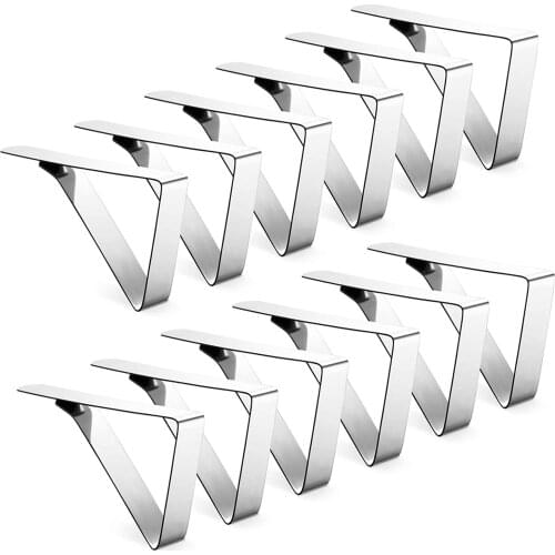 Tablecloth Clips 1/6/12 PCS Stainless Steel Flexible Picnic Table Cloth Cover Clamp Holders Keep the Tablecloth in Place MUMR999