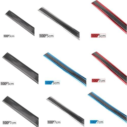 1m Car Bumper Lip Splitter Carbon Fiber Look Rubber Door Sill Protector Moulding Protective Styling Mouldings Car Stickers