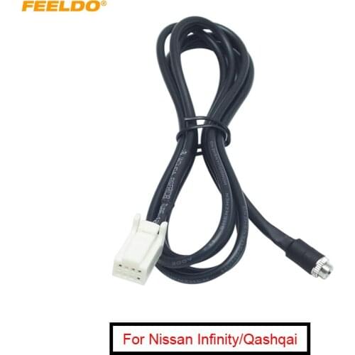FEELDO 10Pcs Car CD Radio MP3 Audio Aux Wire Cable Female 3.5mm Jack To 8-Pin Adapter For Nissan INFINITI/Sylphy/Tiida/Qashqai