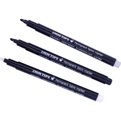 3Pcs/Set 2mm Fabric And T-Shirt Liner Permanent Fabric Maker Pens for Name Tags Label Garments Bag Textile Paint DIY