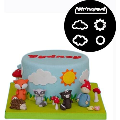5 Pcs/set Grass Sun Cloud Shape Fondant Cake Cutter Cookie Decorating Pastry Sugar Craft Cutter Mold Tools