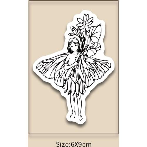9*6CM Lonely Fairy Transparent Clear Stamps / Silicone Seals Roller Stamp For DIY Scrapbooking Photo Album/Card Making