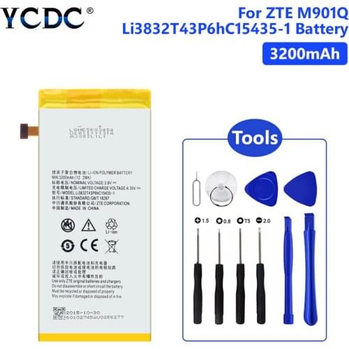 Battery Li3832T43P6hC15435-1 3200mAh For ZTE M901C M901Q Z787 Grand Memo II Grand X Max Lever LTE Smartphone Battery With Tools