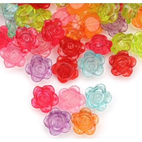 50pcs/Lot Acrylic Irregular flowers Spaced Beads For Jewelry Making DIY for Kids Woman Puzzle Handmade Charms Bracelet