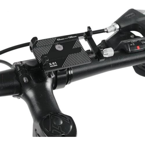 Aluminum Alloy Anti-fall Bicycle Phone Holder Motorcycle Handlebar Mount for 3.5-6.2" Smart Phone GPS Mount Bracket