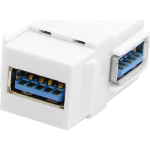 LBSC 90 Degree Right Angled USB 3.0 Connector Insertion Keystone Jack Female to Female Coupler Adapter Converter L3 Socket White