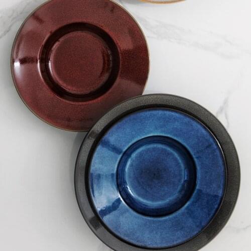 LUOKING Creativity Ceramic Soup Plate Straw Hat Deep Dish Dessert Salad Spaghetti Dinner Plates Japanese Retro Style Tableware