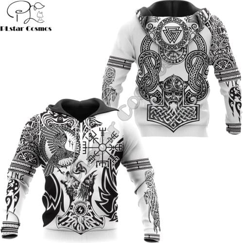 Viking Tattoo 3D Printed Mens Hoodie Harajuku Streetwear autumn hoodies Sweatshirt Unisex Casual Jacket Tracksuits KJ0111