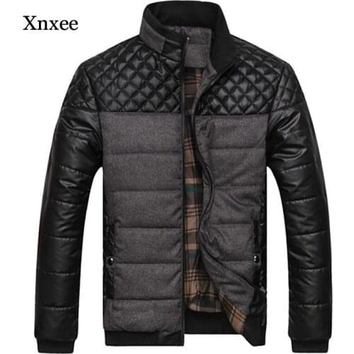 Mens Jackets and Coats 4Xl Pu Patchwork Designer Jackets Men Outerwear Winter Fashion Male Clothing