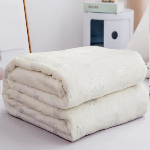 Soft Warm Hot Silver Flannel Blankets For Beds 230*250CM Coral Fleece Double Bed King Size Bedspread Winter Plaid Blankets