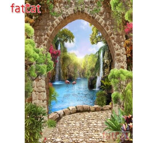 FATCAT Gate flamingo landscape 5d diy diamond painting cross stitch full square round drill diamond embroidery sale AE3117