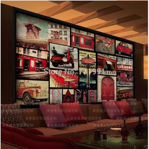 Custom retro wallpaper,European style retro wall paper mural 3D for living room bedroom sofa cafe wall waterproof PVC wallpaper