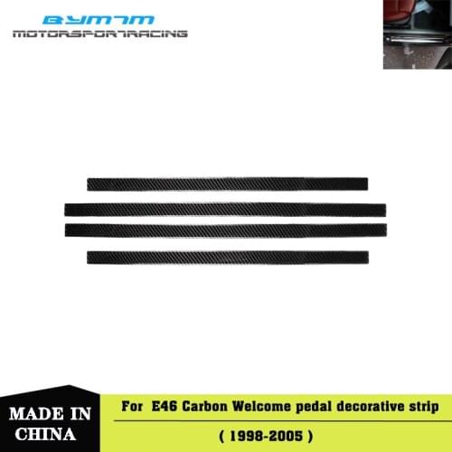 Real Carbon fiber Threshold pedal trim Auto interior Car accessories For BMW 3 Series E46