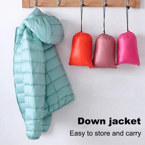 2021 New Lightweight And Thin Hooded Stand-collar Down Jacket Ladies Short Lightweight Thick Slim-fit White Duck Down Jacket