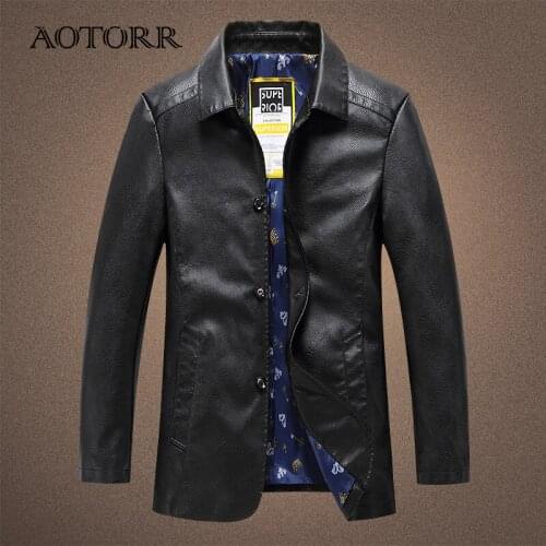 Solid Leather Jacket Men Business Soft Mens PU Jackets Casual Coats Man Windbreaker Jaqueta Masculinas Inverno Couro Large Size