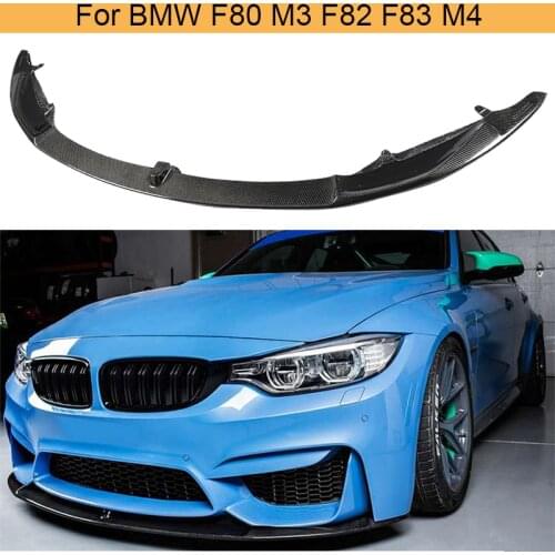 Carbon Fiber Front Bumper Lip Splitters For BMW F80 M3 F82 F83 M4 Sedan Coupe Convertible 2014-2019 Car Front Bumper Lip Spoiler
