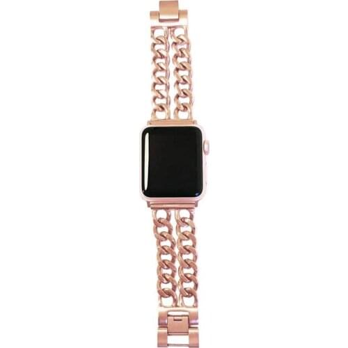FEOOE Suitable for Iwatch Apple 1/2/3/4 Strap, New Bracelet Style Steel Strap, Mens and Womens Jewelry Buckle Strap LXY