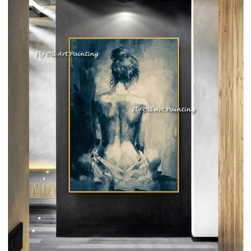 Sexy naked woman view of sbs back modern canvas oil painting abstract art household adornment wall painting for living room