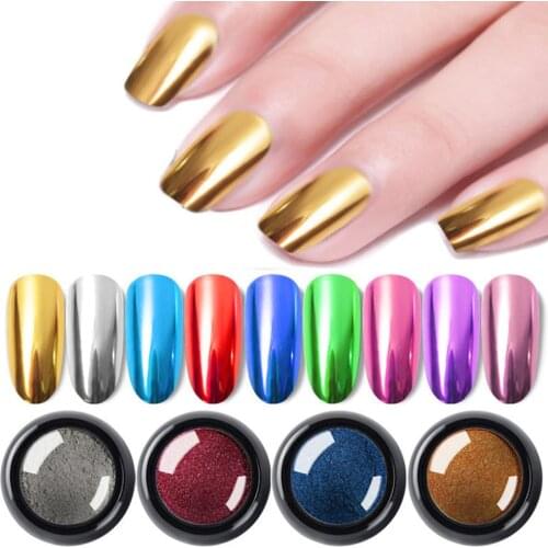 Super Shine Nail Mirror Glitter Powder Nail Art UV Gel Polish Chrome Flakes Pigment Metallic Effect Rose Gold Dust Decorations