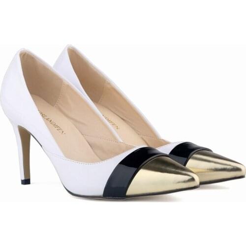 Mixed Colors Fashion Womens Shoes Sweet Pointed Toe Thin Heels Pumps High Heel Patent Leather PU Pumps 13 Colors Patchwork