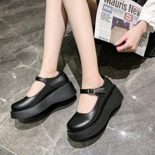 Shoes lolita shoes women Japanese Style Mary Jane Shoes Women Vintage Girls High Heel Platform shoes College Student