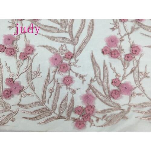 Stock MX47# Mixed color embroidery 3 d flower beads high-end French clothing fabric the wedding party Free shipping