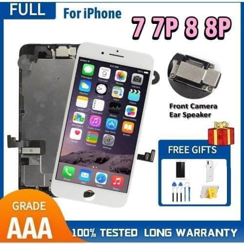 Grade AAA++ LCD For iPhone 7 8 Plus 7P 8P Screen Perfect Touch Digitizer Replacement Full Set Display+Front Camera+Ear Speaker