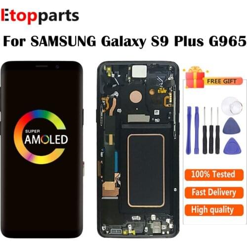 LCD with Frame For SAMSUNG Galaxy S9 Plus S9+ G965 LCD Screen with Touch Screen Digitizer Free Shipping