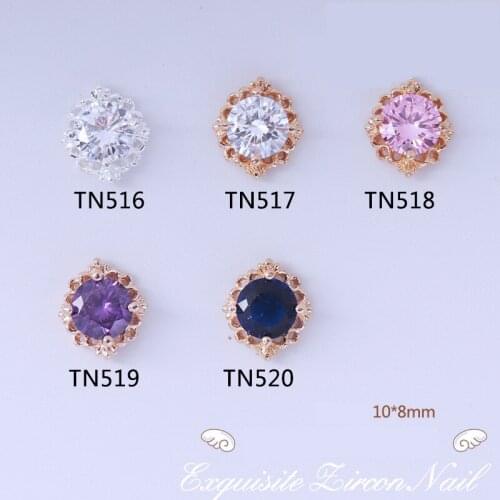 10 Pcs Luxury Shiny Zircon 3D Nail Art Decorations Diamond Crystal Charm Alloy Around Jewelry Manicure Design Accessories