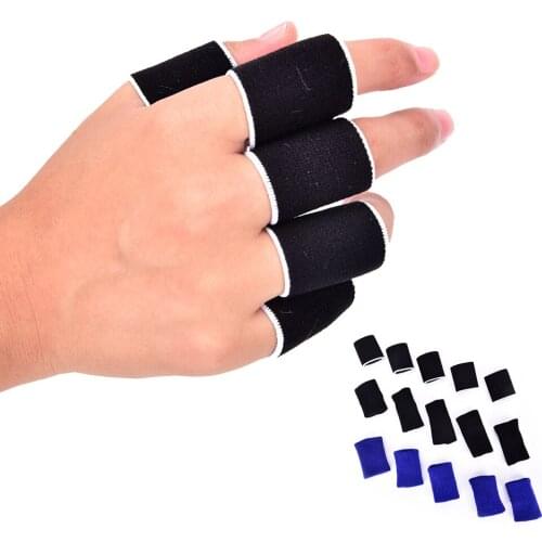 10Pcs/Pack Black,Blue,White Nylon Gear Finger Guard Bands Bandage Support Wraps Straight Finger Stall Sleeve Protector