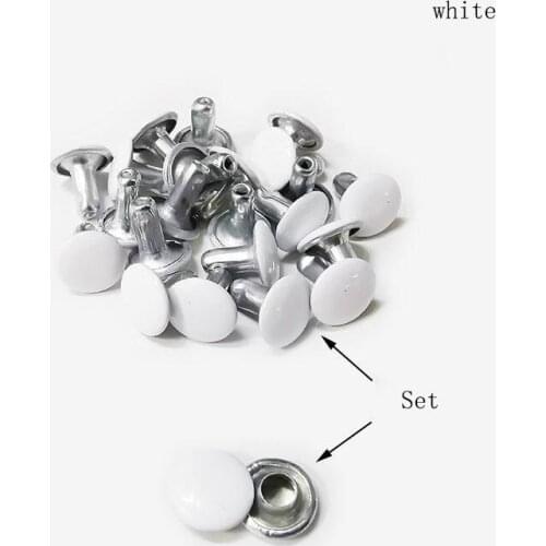 100 Sets/Batch Foot Length 8mm Black And White Double Sided Rivet Leather Accessories Diy Leather Craft Rivet Accessories