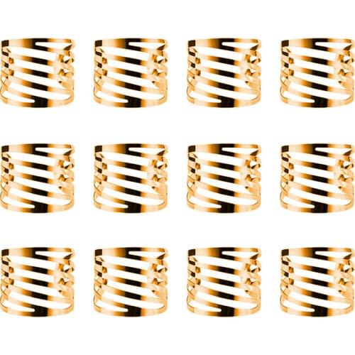 12/24/36/60pcs Gold Silver Napkin Ring Chairs Buckles Wedding Event Decoration Crafts Holder Handmade Party Supplies