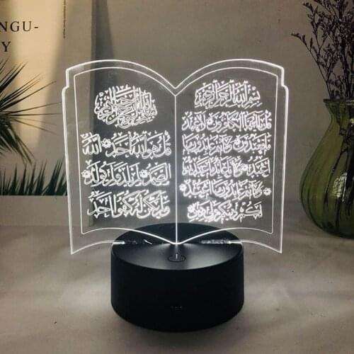 15 Styles Creative 3D Ramadan Acrylic Night Light EID Mubarak LED Table Desk Lamp Decor