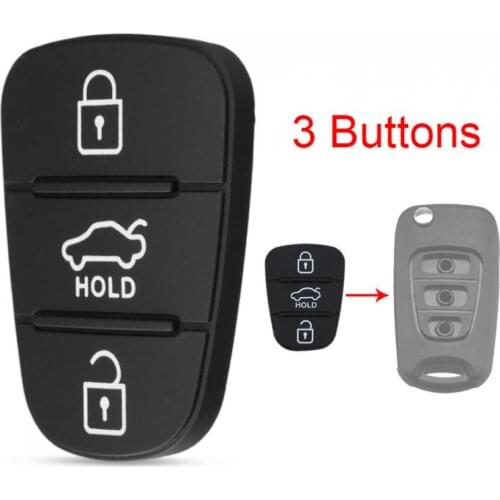 3 Buttons Rubber Pad Insert Replacement fit for Hyundai Solaris Accent Tucson l10 l20 l30Kia Rio Ceed Flip Remote Car Key Shell