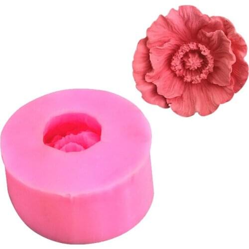 3D three-dimensional flower silicone mold chocolate mousse baking tool handicraft dripping plaster mold candle grinding tool