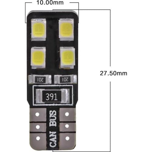 500pcs/Lot Canbus T10 8 Smd 2835 LED CarLight Canbus W5W T10 Led Canbus 194 2835 SMD Error Free White Light Bulbs