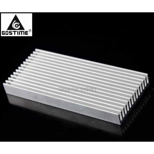 8PCS Gdstime Silver Tone Aluminium Heat Diffuse Heat Sink Cooling Fin 100x45x10mm