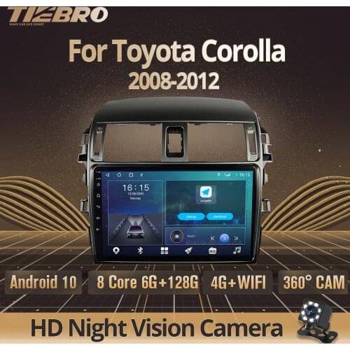 2DIN Android 10.0 Car Radio For Toyota Corolla 2008-2012 GPS Car Multimedia Player Auto Radio Navigation DSP Stereo Receiver