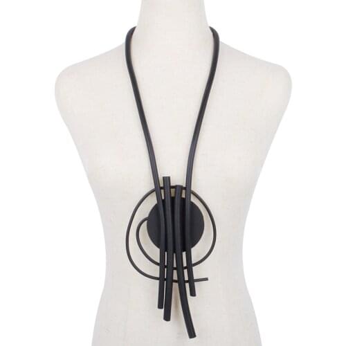 YD&YDBZ Strange Big Pendant Necklaces For Women Punk Style Black Rubber Rope Chain Choker Original Designer Accessories Jewelry