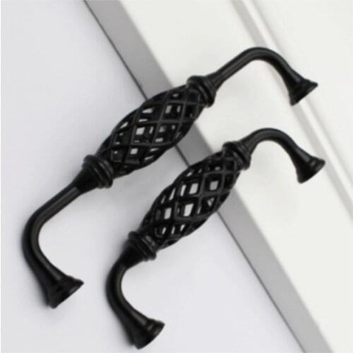 Bird Cage Style Kitchen Cabinet Vintage Cupboard Door Drawer Pull Handle Black