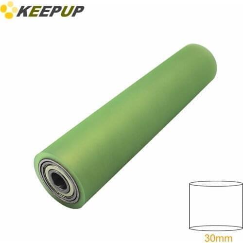 Furniture wheel.Diameter 30mm, length 250mm,PU polyurethane roller with bearing,Soft surface,Pipeline transmission Rubber wheel